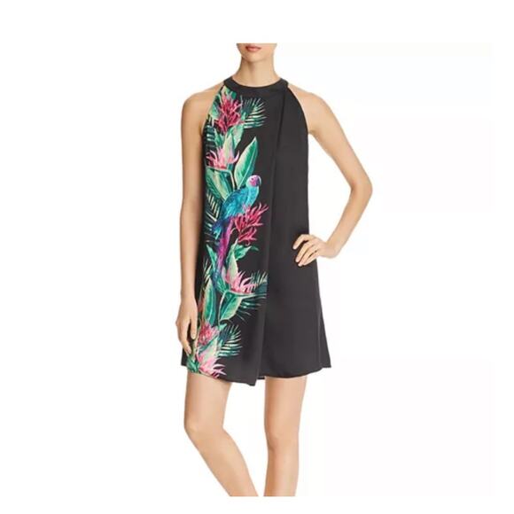 Tommy Bahama Dresses & Skirts - Tommy Bahama Black and Pink Tropical Mini Dress